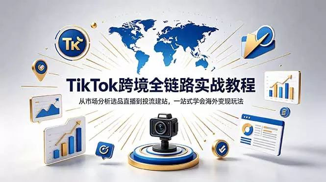 TikTok+独立站跨境基础全套教程，拆解平台盈利逻辑，新手从零跑通变现全流程-奇点库