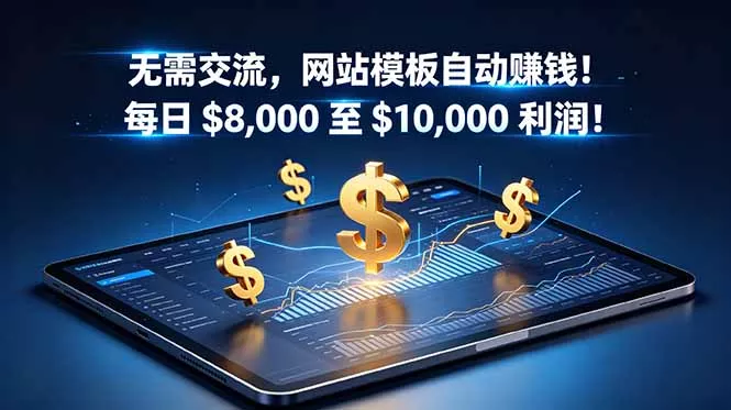 无需交流，网站模板自动赚钱！每日 $8,000 至 $10,000 利润！【原创双语字幕】-奇点库