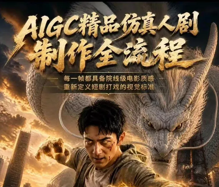 AIGC精品仿真人剧豢龙人全流程制作解析2026，国风仿真人创作+打斗剧情+人设编排，一站式AI短剧入门-奇点库