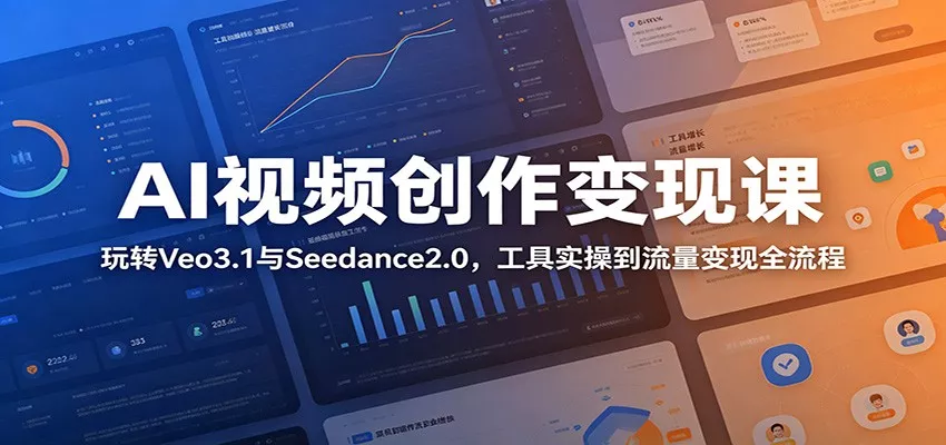 AI视频创作变现课:玩转Veo3.1与Seedance2.0,工具实操到流量变现全流程-奇点库