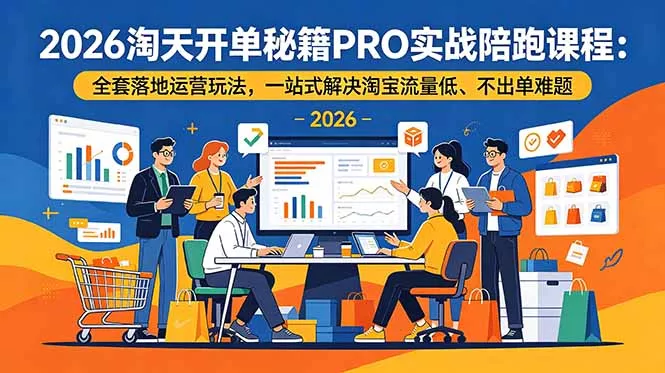 2026淘天开单秘籍PRO实战陪跑课程：全套落地运营玩法，一站式解决淘宝流量低、不出单难题-奇点库