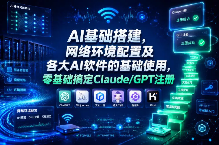 AI基础搭建，网络环境配置及各大AI软件的基础使用，零基础搞定Claude/GPT注册-奇点库