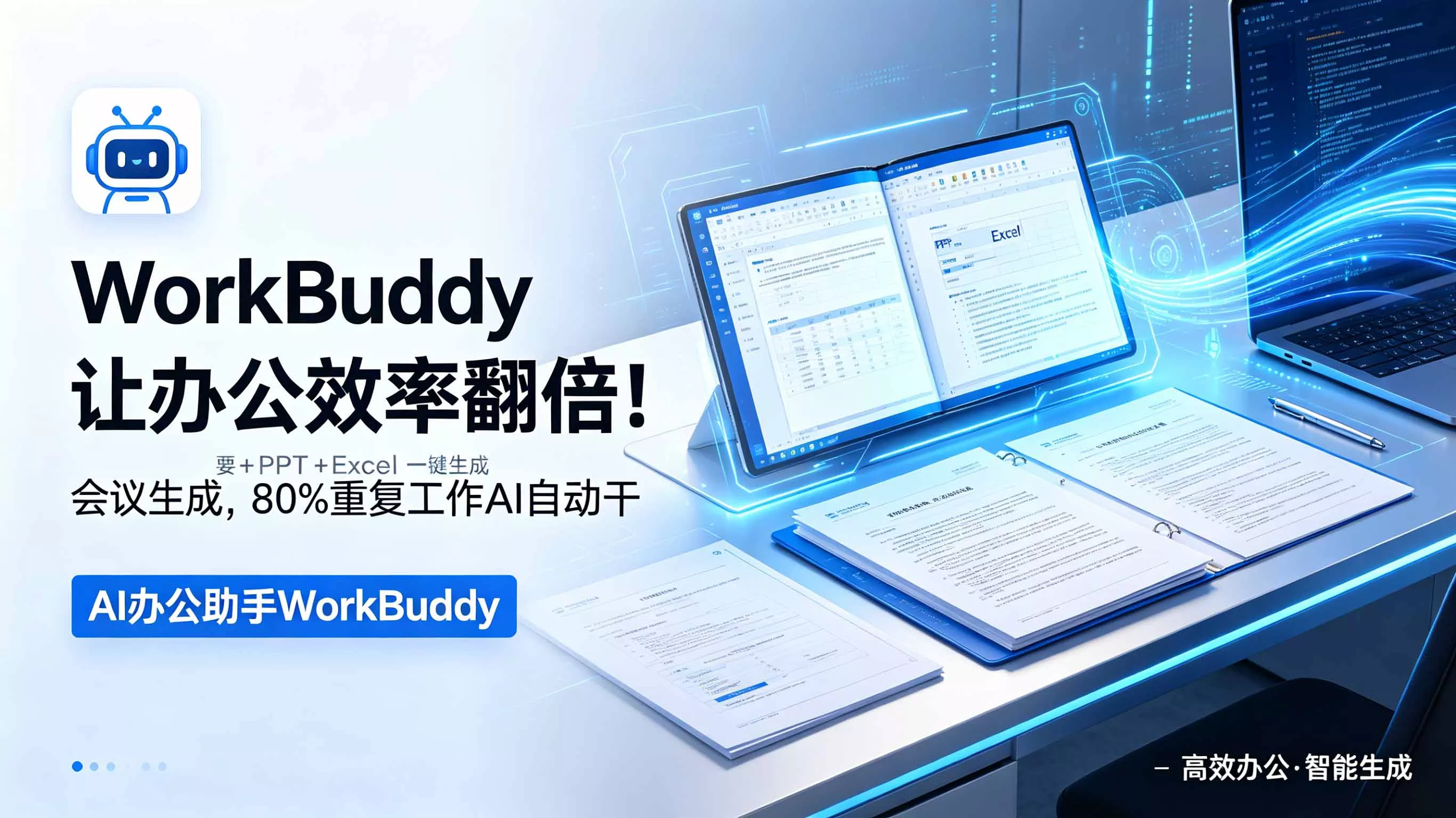 WorkBuddy让办公效率翻倍！会议纪要+PPT+Excel一键生成，80%重复工作AI自动干-奇点库