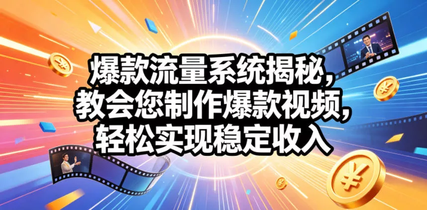 爆款流量系统揭秘，教会您制作爆款视频，轻松实现稳定收入【原创双语字幕】-奇点库