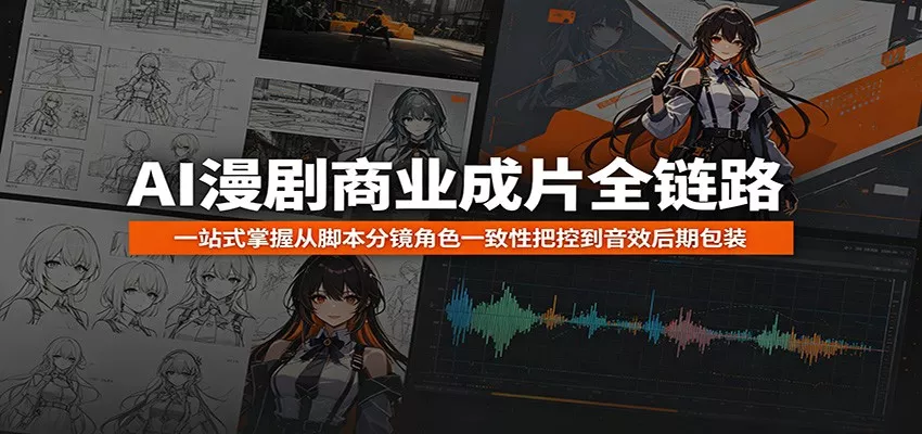 AI漫剧商业成片全链路：一站式掌握从脚本分镜角色一致性把控到音效后期包装-奇点库