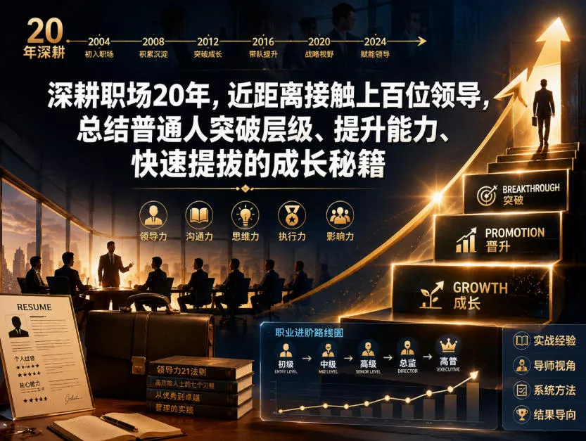付费文章：深耕职场20年，近距离接触上百位领导，总结普通人突破层级、提升能力、快速提拔的成长秘籍(全网独家干货)-奇点库
