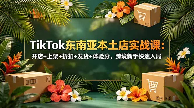 TikTok东南亚本土店实战课：开店+上架+折扣+发货+体验分，跨境新手快速入局-奇点库