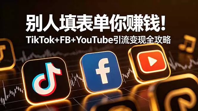 别人填表单你赚钱！TikTok+FB+YouTube 引流变现全攻略【原创双语字幕】-奇点库