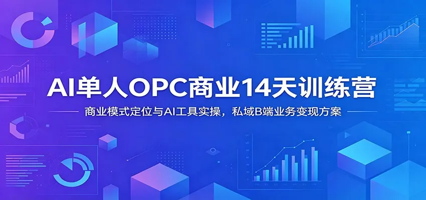 AI单人OPC商业14天训练营：商业模式定位与AI工具实操，私域B端业务变现方案-奇点库
