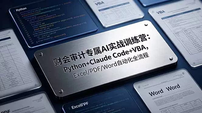 财会审计专属 AI实战训练营：Python+Claude Code+VBA，Excel/PDF/Word自动化全流程-奇点库