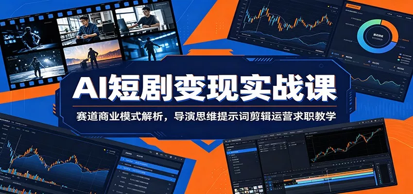 AI短剧变现实战课：赛道商业模式解析，导演思维提示词剪辑运营求职教学-奇点库
