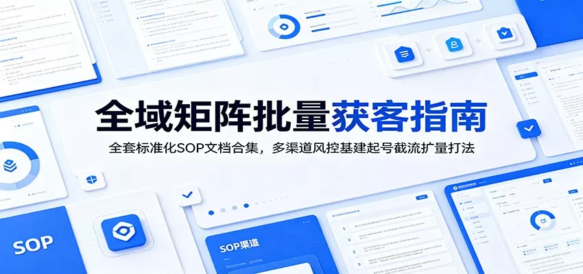 全域矩阵批量获客指南：全套标准化SOP文档合集，多渠道风控基建起号截流扩量打法-奇点库
