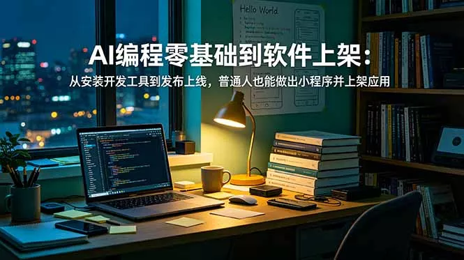 AI编程零基础到软件上架：从安装开发工具到发布上线，普通人也能做出小程序并上架应用商店-奇点库