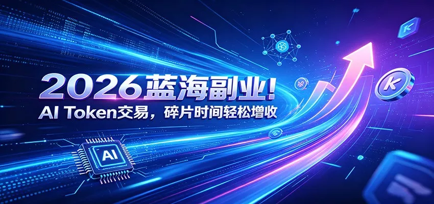 2026蓝海副业！AI Token交易，碎片时间轻松增收-奇点库