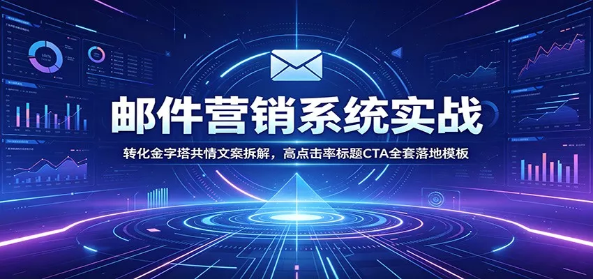 邮件营销系统实战：转化金字塔共情文案拆解，高点击率标题CTA全套落地模板-奇点库