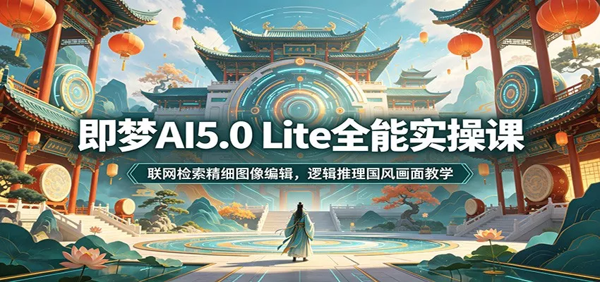 即梦AI5.0 Lite全能实操课：联网检索精细图像编辑，逻辑推理国风画面教学-奇点库