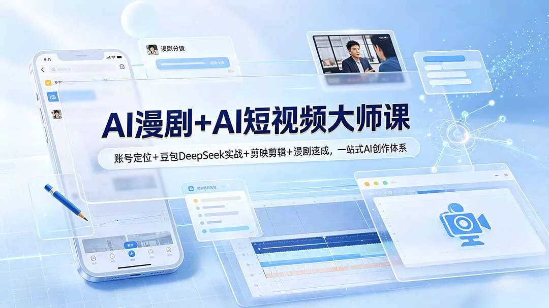 AI漫剧+AI短视频大师课:账号定位+豆包DeepSeek实战+剪映剪辑+漫剧速成,一站式AI创作体系-奇点库