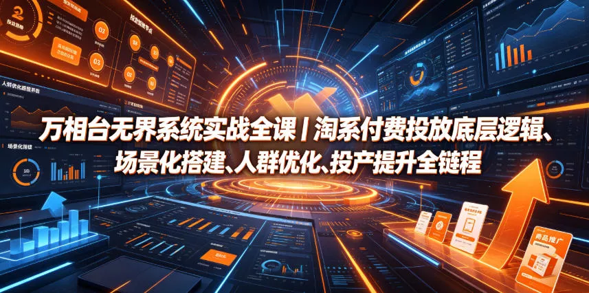 万相台无界系统实战全课|淘系付费投放底层逻辑、场景化搭建、人群优化、投产提升全链路运营教程-奇点库