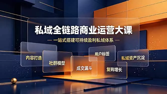 私域全链路商业运营大课，内容打造社群模型成交漏斗，一站式搭建可持续盈利私域体系-奇点库