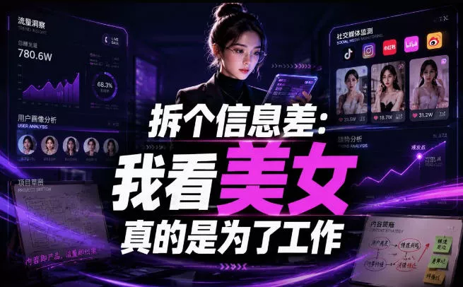【理直气壮】我给看美女找了一个非常恰当的理由,信息差项目-奇点库
