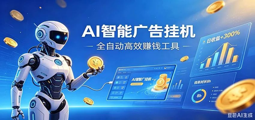 AI智能广告挂机，小白轻松上手，在家自动赚收益-奇点库
