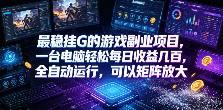 AI游戏全自动挂机项目，单号日入100左右，可矩阵放大！-奇点库