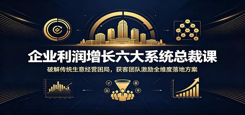 企业利润增长六大系统总裁课:破解传统生意经营困局,获客团队激励全维度落地方案-奇点库