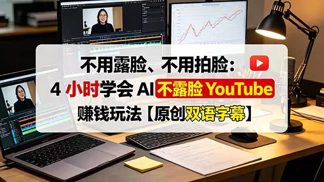 不用露脸、不用拍脸：4 小时学会 AI 不露脸 YouTube 赚钱玩法【原创双语字幕】-奇点库