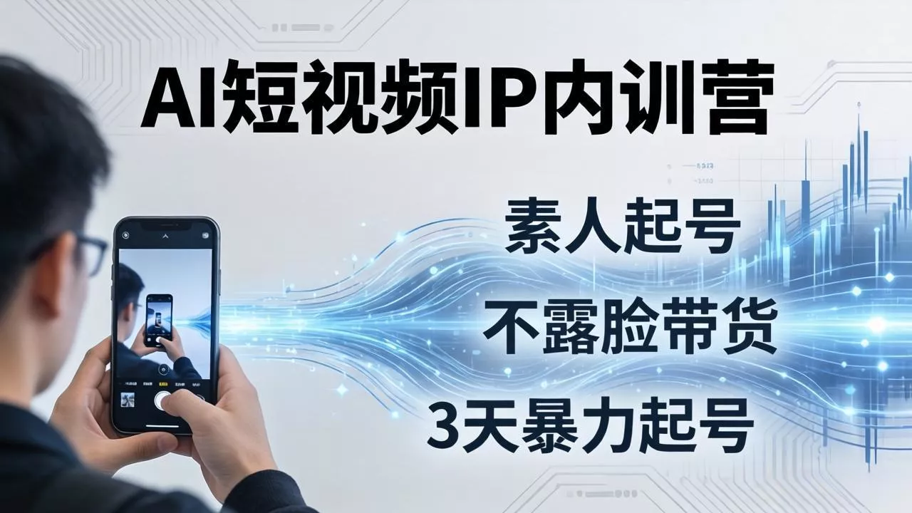 2026AI短视频IP内训营-更新：从素人起号到不露脸带货，3天暴力起号全流程拆解-奇点库