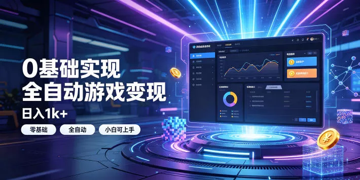0基础实现全自动游戏变现，日入1k+，小白直接上手搞钱！【揭秘】-奇点库