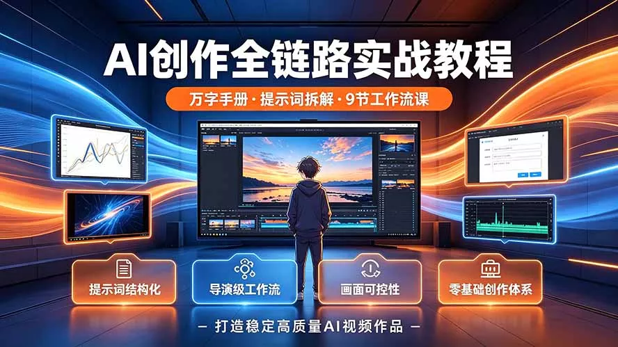 AI创作全链路实战教程｜万字手册·提示词拆解·9节工作流课，打造稳定高质量AI视频作品-奇点库