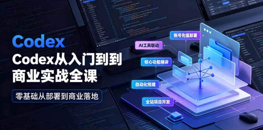 Codex从入门到商业实战全课｜账号充值部署、AI工具联动、核心功能精讲、自动化搭建、全站项目开发零基础教程-奇点库