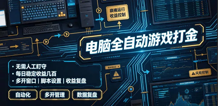 电脑全自动游戏打金，无需人工盯守，每日稳定收益几百！【揭秘】-奇点库