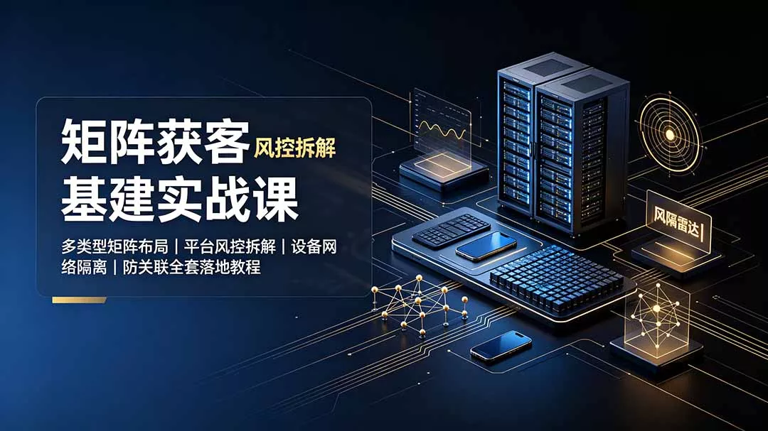 矩阵获客基建实战课：多类型矩阵布局｜平台风控拆解｜设备网络隔离｜防关联全套落地教程-奇点库