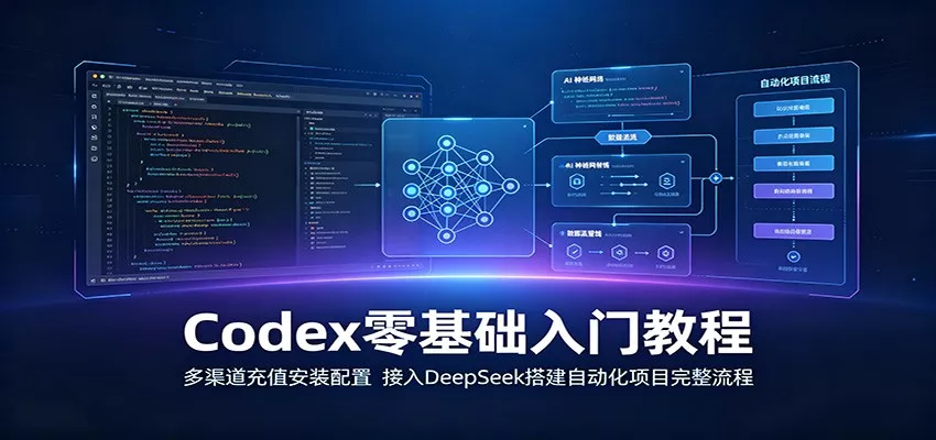 Codex零基础入门教程：多渠道充值安装配置，接入DeepSeek搭建自动化项目完整流程-奇点库