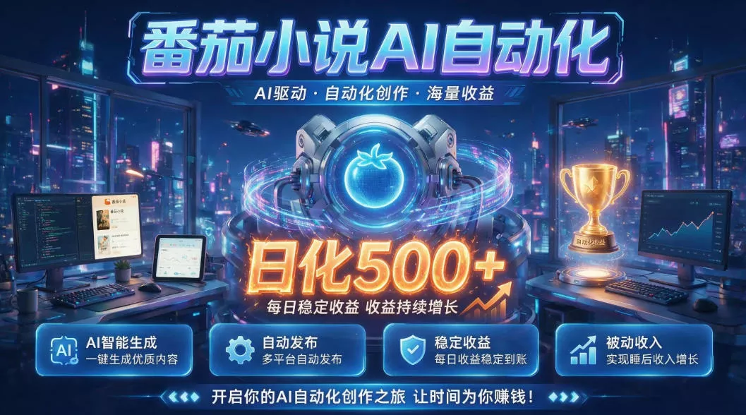 小白可做番茄AI，居家轻创业，每日稳赚500➕，普通人低门槛轻松线上增收【揭秘】-奇点库
