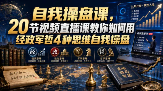 自我操盘课，20节视频直播课教你如何用经政军哲4种思维自我操盘-奇点库