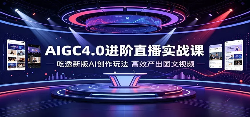AIGC4.0进阶直播实战课：吃透新版AI创作玩法，高效产出图文视频-奇点库