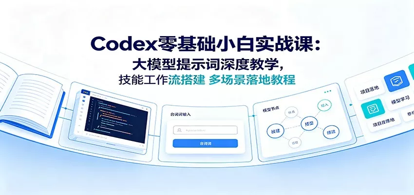 Codex零基础小白实战课:大模型提示词深度教学,技能工作流搭建多场景落地教程-奇点库