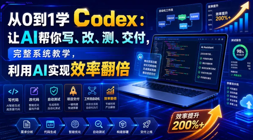 从0到1学Codex:让AI帮你写、改、测、交付,完整系统教学,利用AI实现效率翻倍-奇点库