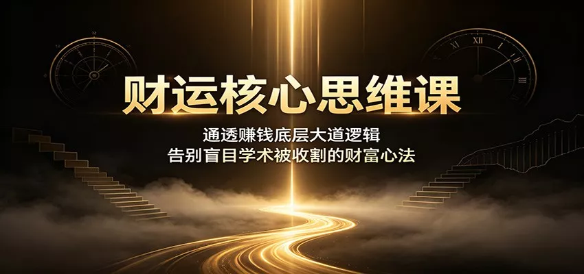 财运核心思维课:通透赚钱底层大道逻辑,告别盲目学术被收割的财富心法-奇点库