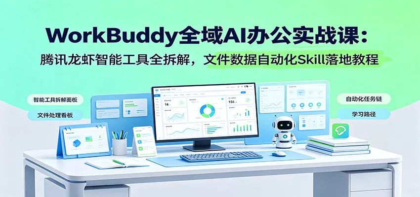 WorkBuddy全域AI办公实战课:腾讯龙虾智能工具全拆解,文件数据自动化Skill落地教程-奇点库