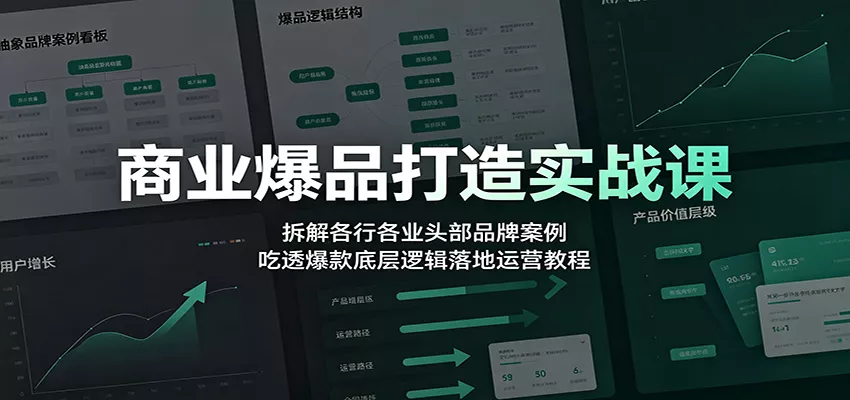 商业爆品打造实战课:拆解各行各业头部品牌案例,吃透爆款底层逻辑落地运营教程-奇点库