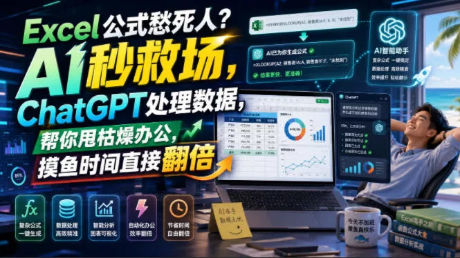 Excel公式愁死人?AI秒救场,ChatGPT处理数据,帮你甩枯燥办公,摸鱼时间直接翻倍【原创双语字幕】-奇点库