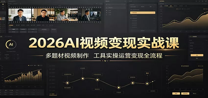2026AI视频变现实战课:多题材视频制作,工具实操运营变现全流程-奇点库