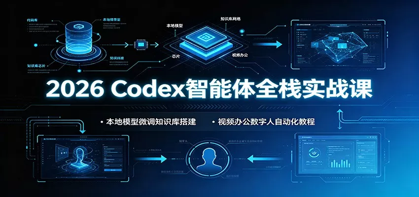 2026 Codex智能体全栈实战课:本地模型微调知识库搭建,视频办公数字人自动化教程-奇点库