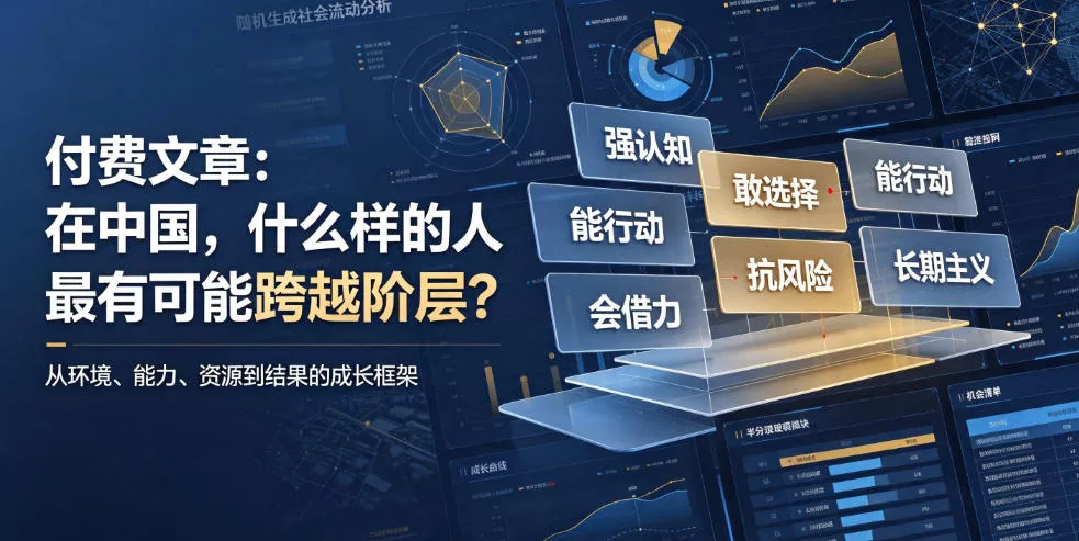付费文章:在中国,什么样的人最有可能跨越阶层?-奇点库