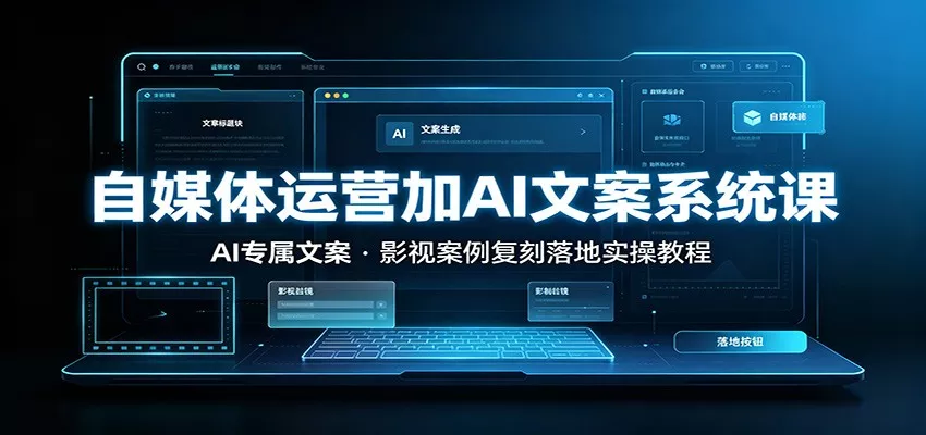 自媒体运营加AI文案系统课::AI专属文案,影视案例复刻落地实操教程-奇点库