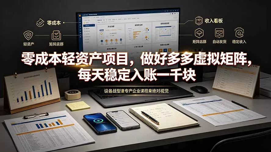 零成本轻资产项目，做好多多虚拟矩阵，每天稳定入账一千块-奇点库