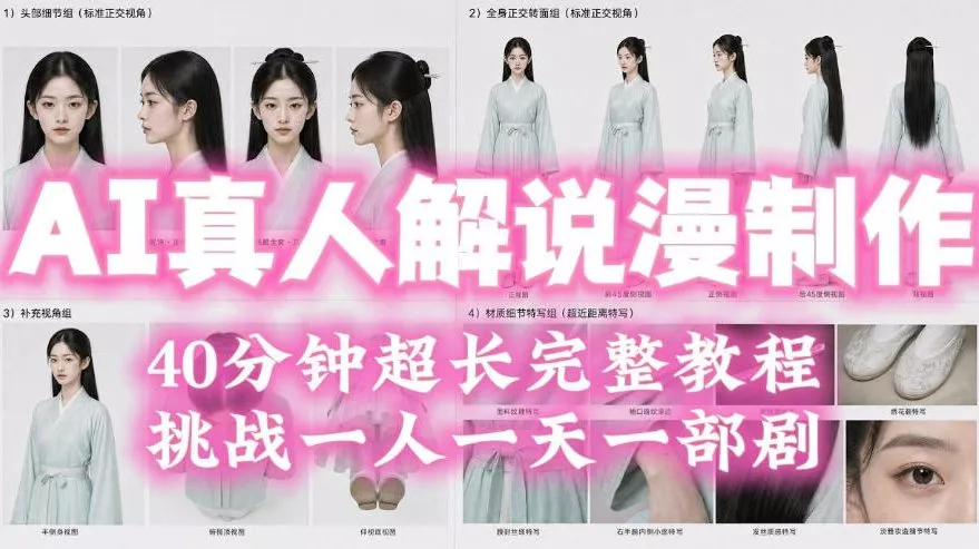 2026年AI真人解说漫剧自动批量化制作教程，40分钟超长完整，自动批量化制作，挑战一人一天一部剧！-奇点库